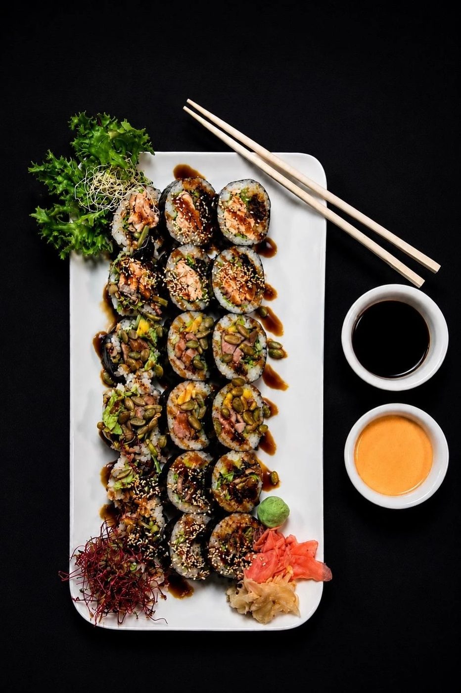 Zestaw Pieczone Maki polany sosem